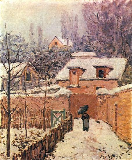 Garten im Louveciennes im Schnee, Alfred Sisley